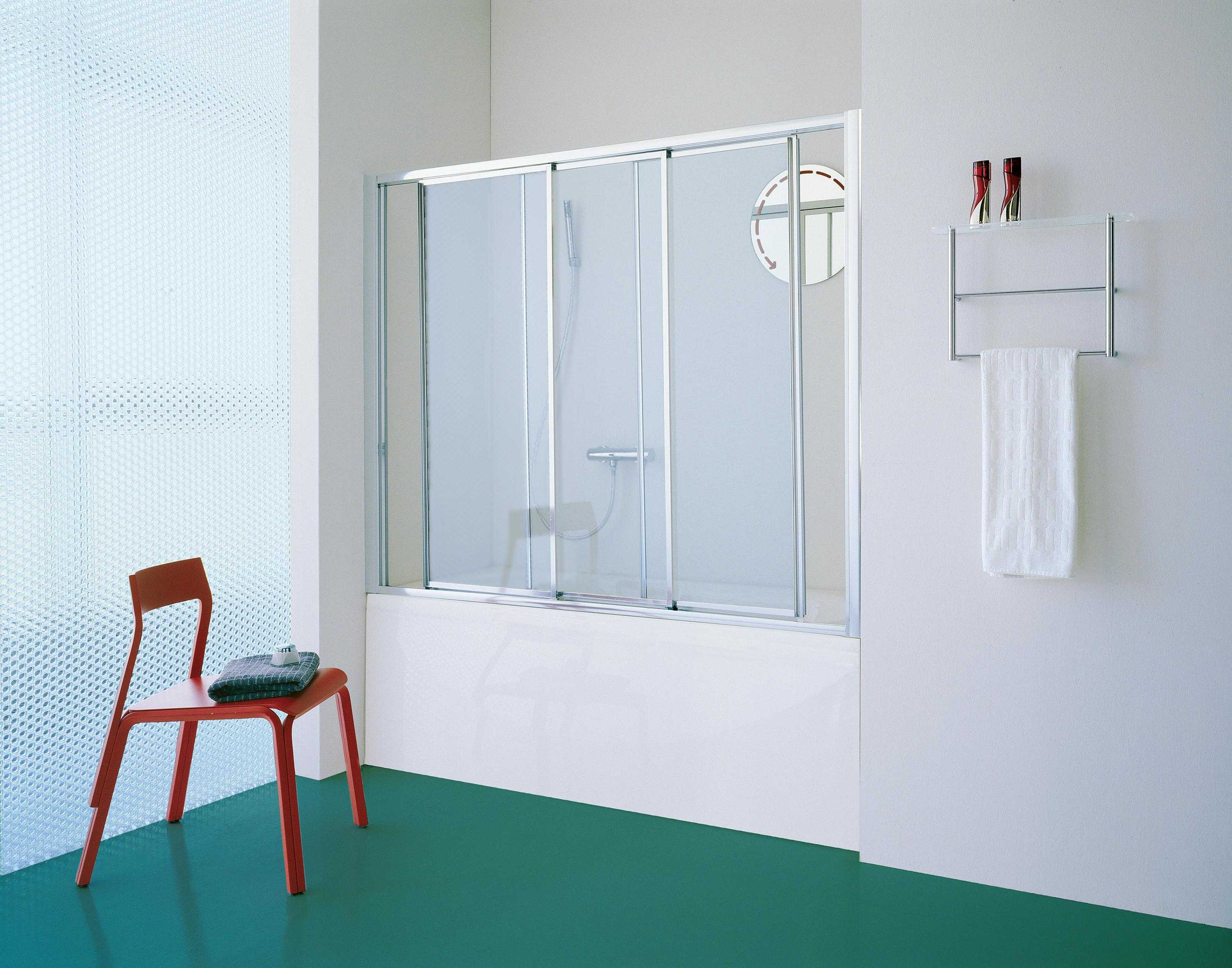 Раздвижные шторки для ванны: стеклянные, пластиковые