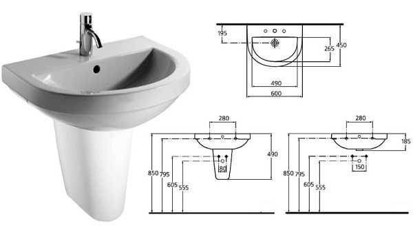 Как выбрать оптимальные размеры под раковину в ванную комнату