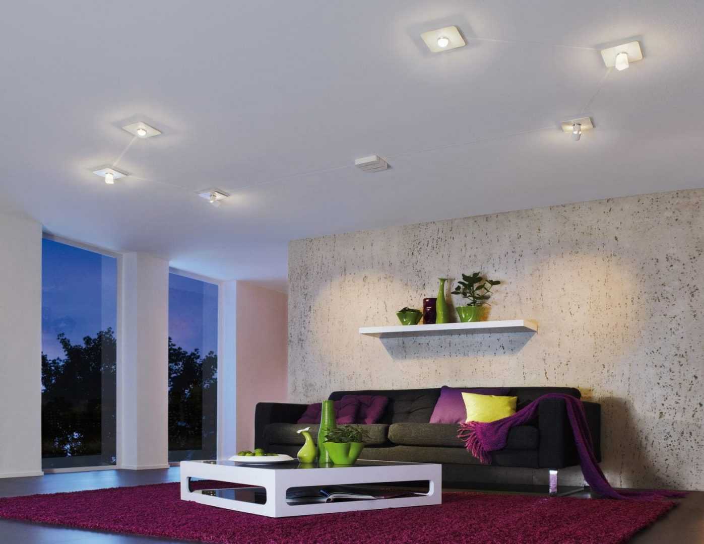 Точечные светильники для гипсокартонных потолков: выбор, установка