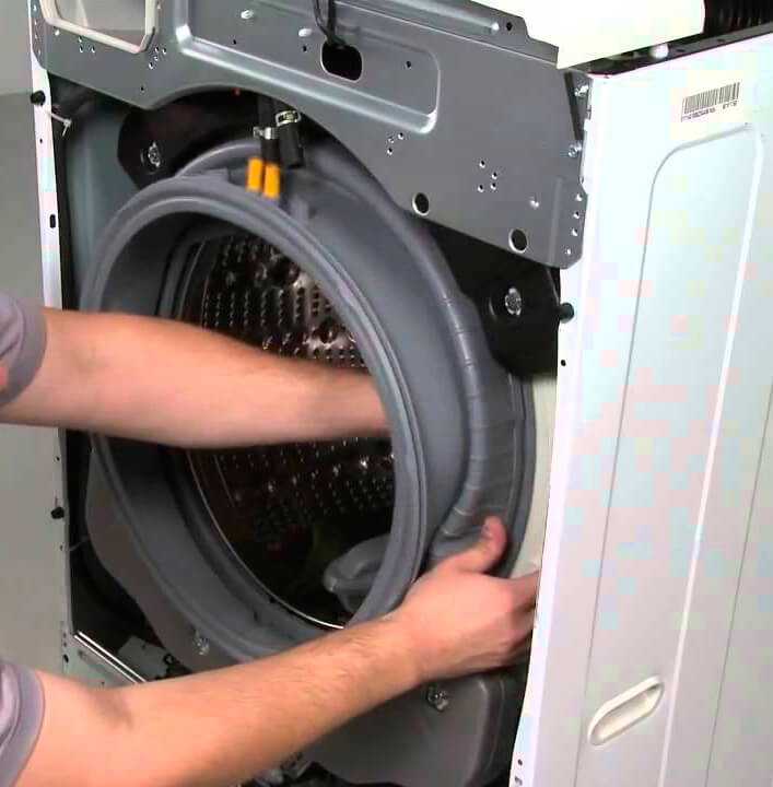 Как производится замена манжеты люка стиральной машины?