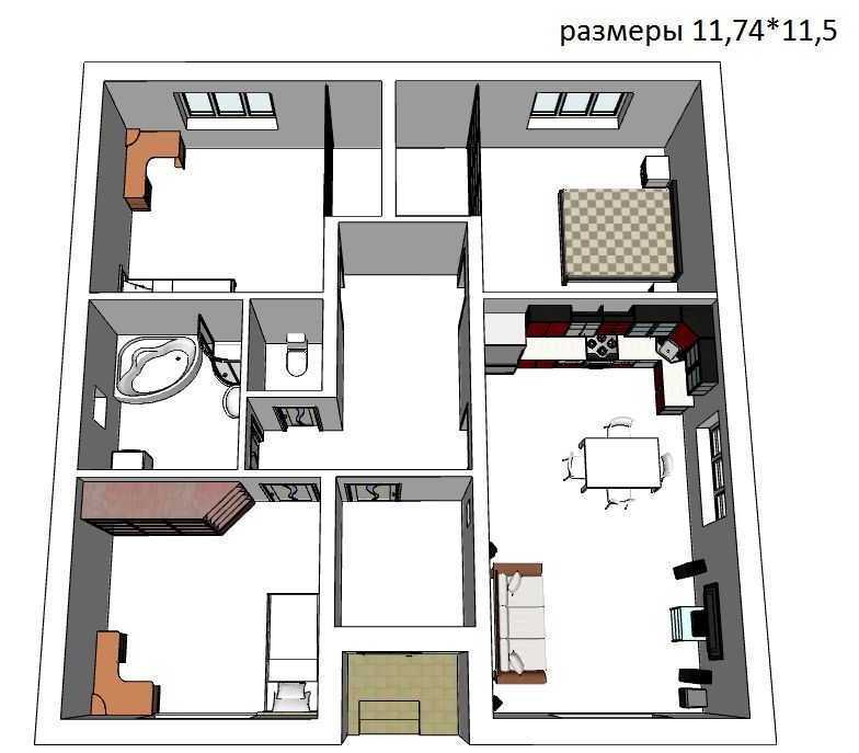 План одноэтажного дома: проекты с фото-примерами, планировки