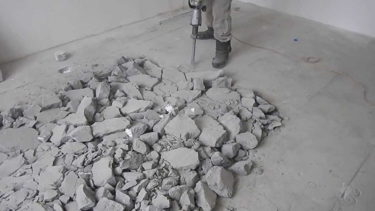 Демонтаж старой стяжки: снятие бетонной и цементной стяжки, как снять с большой площади