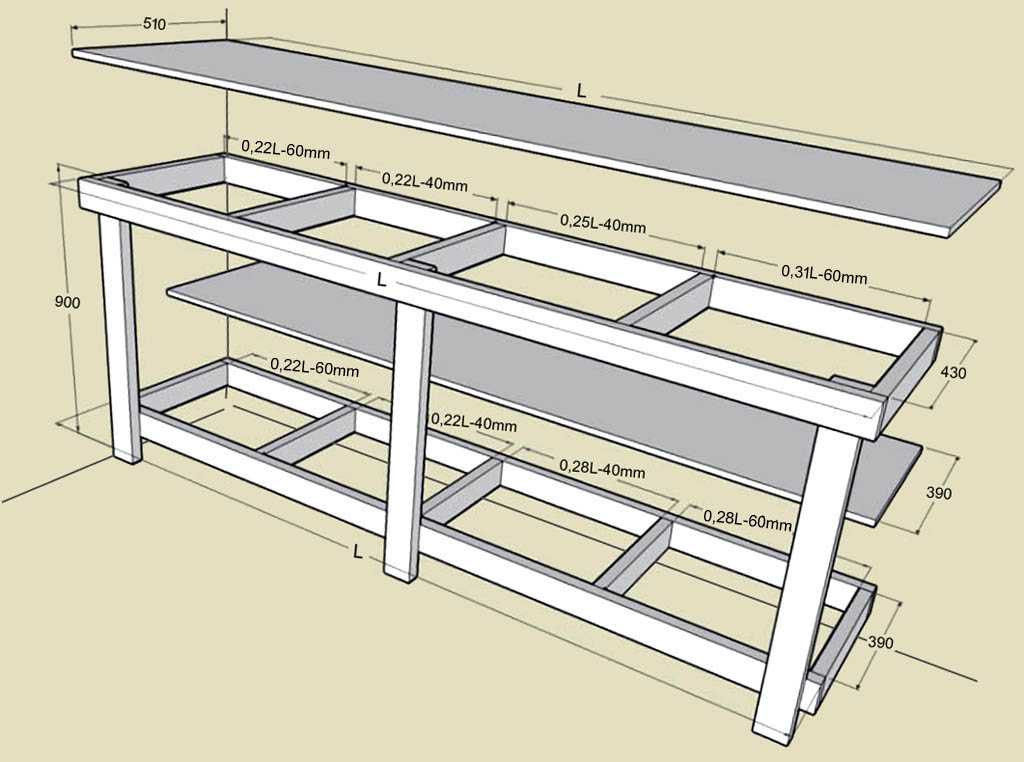 Откидной стол в гараж своими руками: инструкция по созданию пошагово