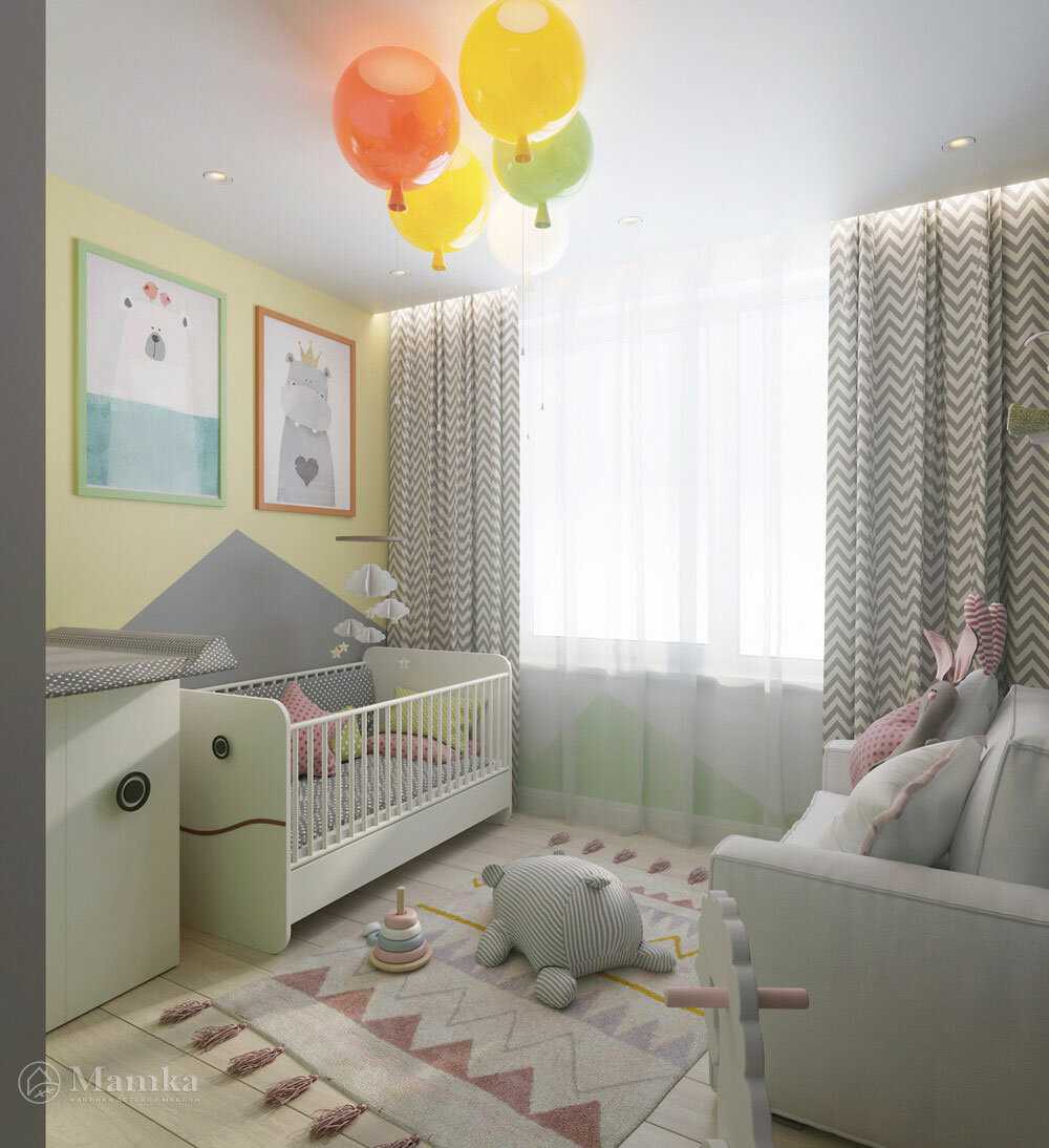 Стильная комната для новорожденного с соблюдением всех требований