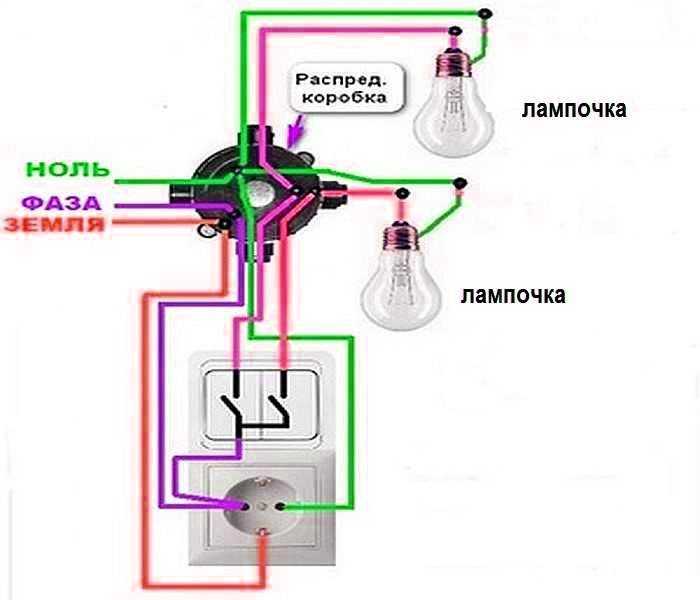 Как подключить двойной выключатель на две лампочки: схемы и инструкции