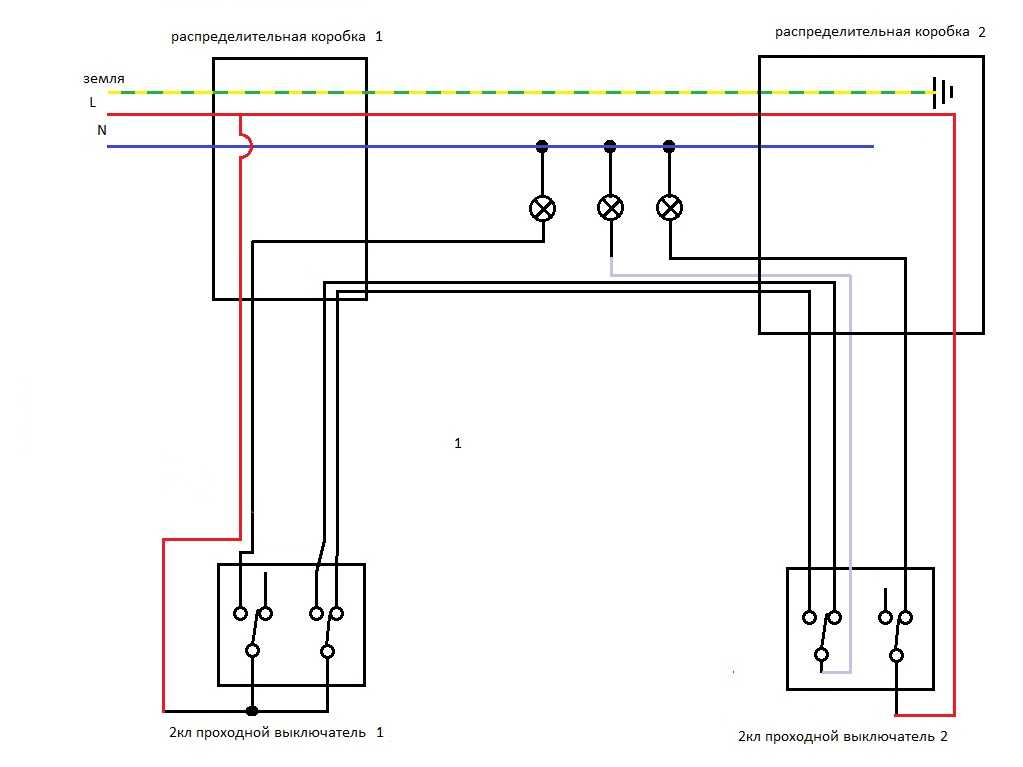 Схемы и особенности подключения проходных выключателей