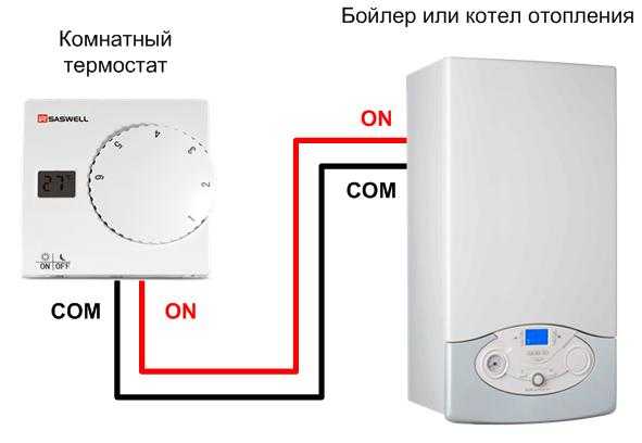 Как подключить комнатный термостат к газовому котлу для отопления схема подключения