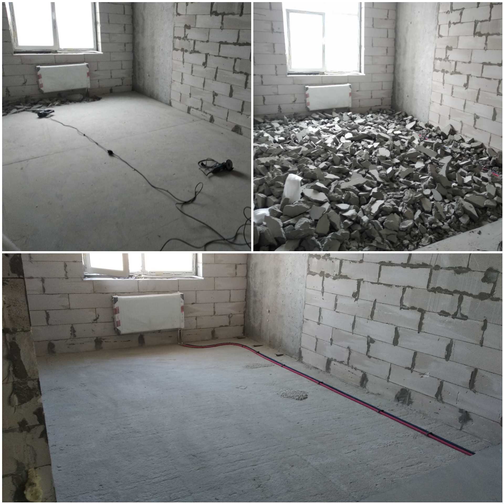 Демонтаж стяжки пола - ремонт бетонных полов и стяжек
