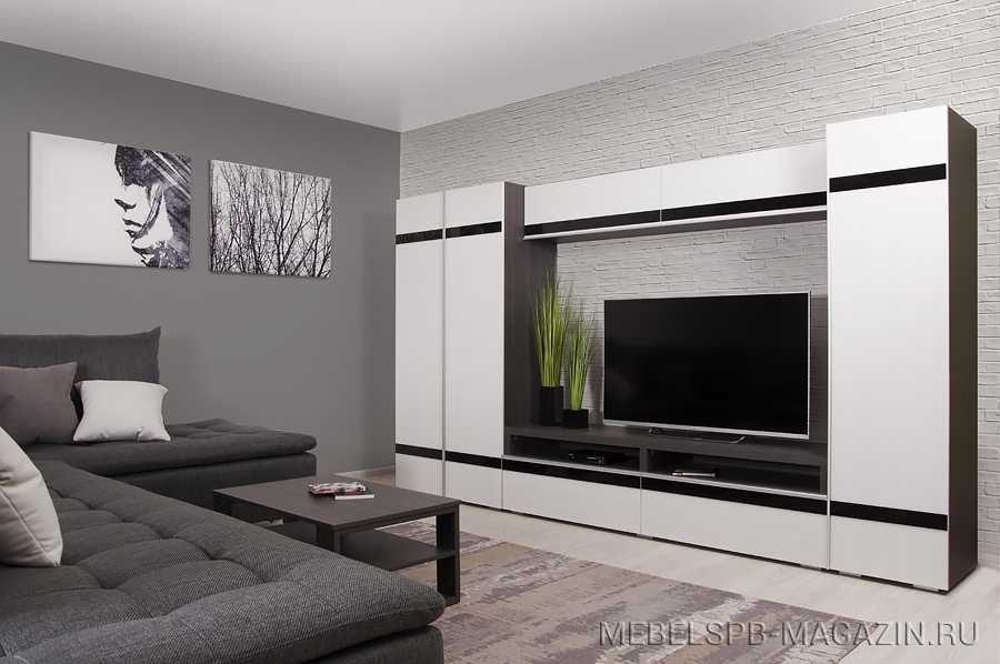 Современные стенки в гостиную (57 фото): красивые угловые модели в зал, мини-стенки в современном стиле, новинки 2021 и модные тенденции, примеры в интерьере
