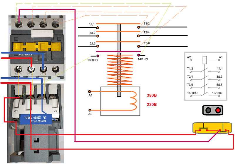Схема подключения эл двигателя 380 через пускатель с катушкой на 380